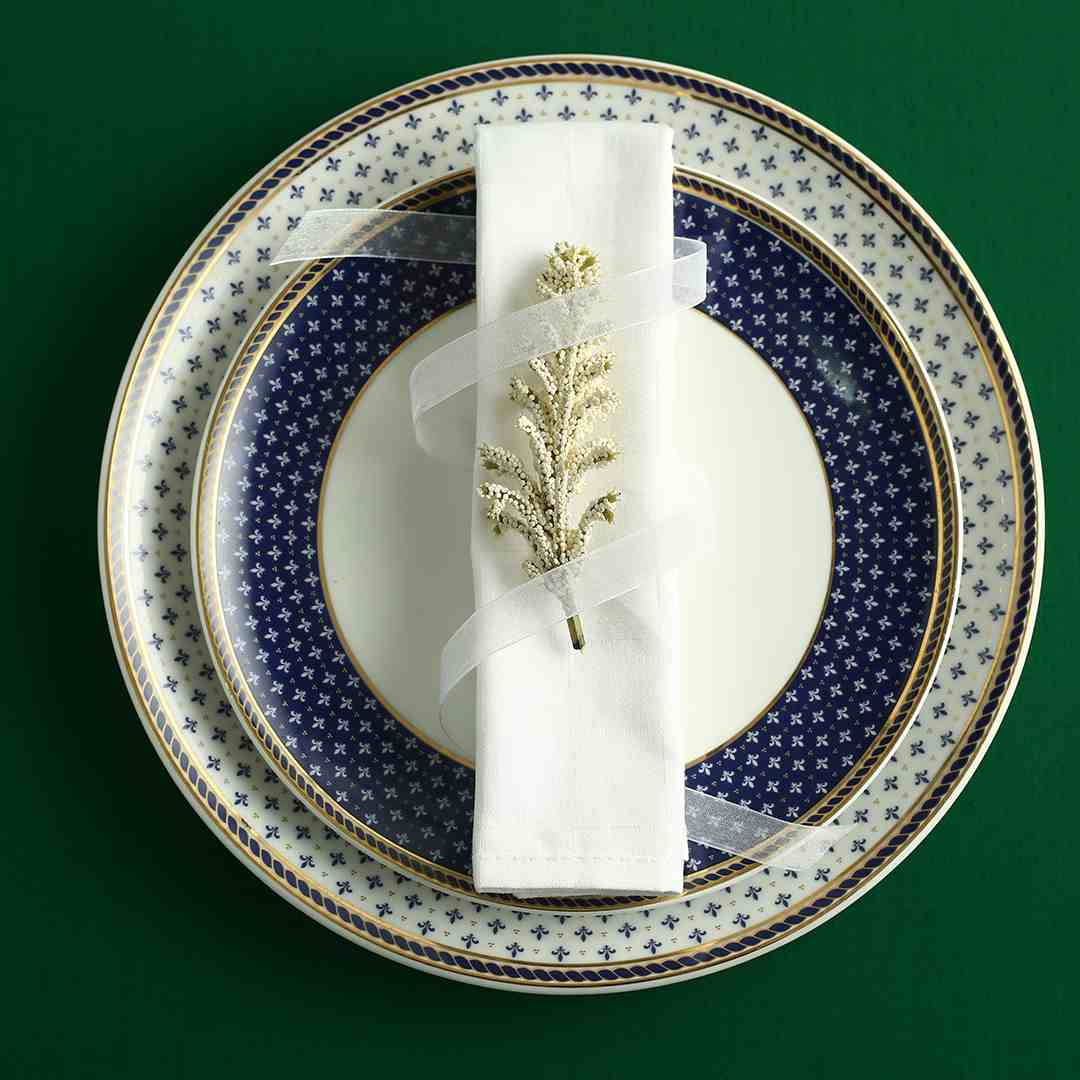 Sicilia Fine Bone China 10" Dinner Plate - Royal Blue - Set of 2 Pcs - Image 4