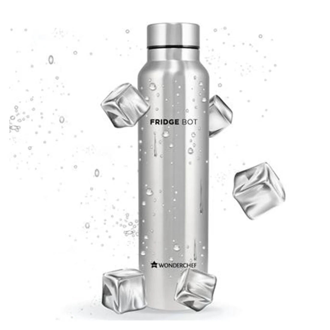 Stainless Steel Fridge-bot 1000 ml Each | Pack of 2 | Gift Box Packing | Single wall | Non-insulated | 304 Stainless Steel | Non Toxic | BPA free | Rust Free | Spill and Leak proof | Light weight | For Home & Office | Wide Mouth | 2 Years Warranty - Image 3