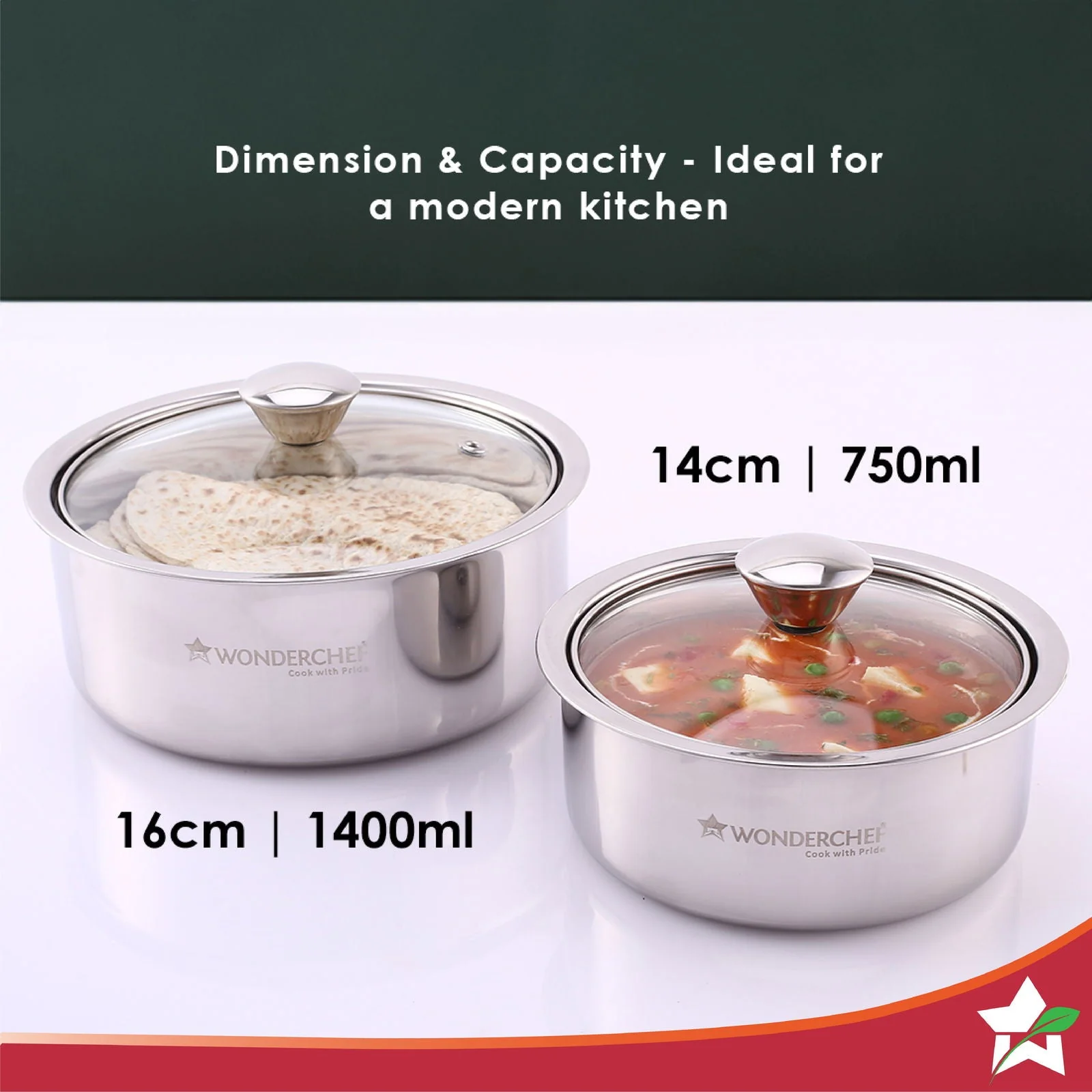 Wonderchef Austin Serving Casserole with Lid Set of 2pc - Image 6
