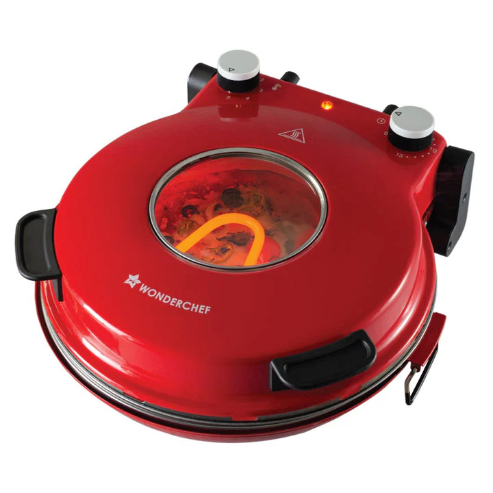 Wonderchef Regalia Pizza Maker | Crispy Pizzas in 5 Minutes with Rapid Cooking over 450°C | Wood-Fired Pizza-Like Taste | Lava Stone Base for Golden Crust | 1200W, 12-in Diameter | 2-Year Warranty - Image 3